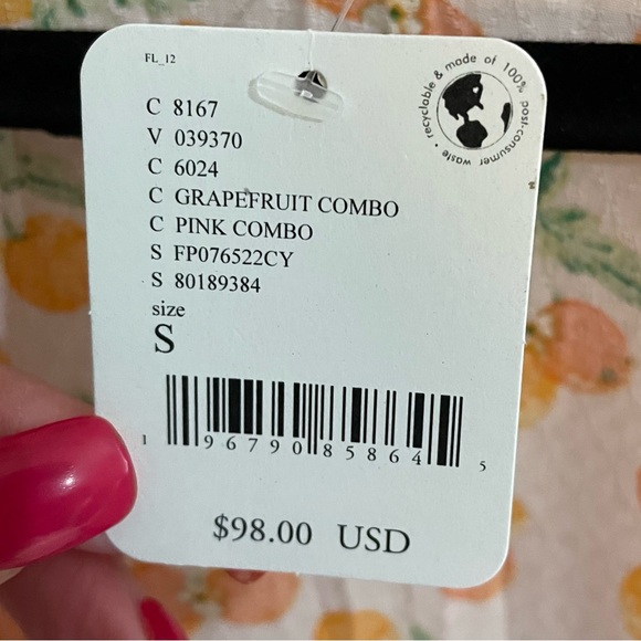 Intimately Free People Worth It GrapeFruit Print Robe, Size S, NWT - Picture 11 of 13